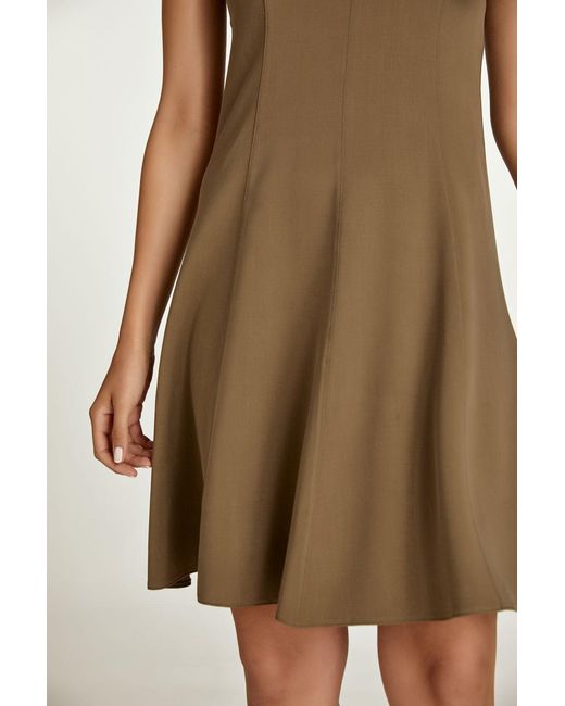 Conquista Brown Colour Cloche Dress