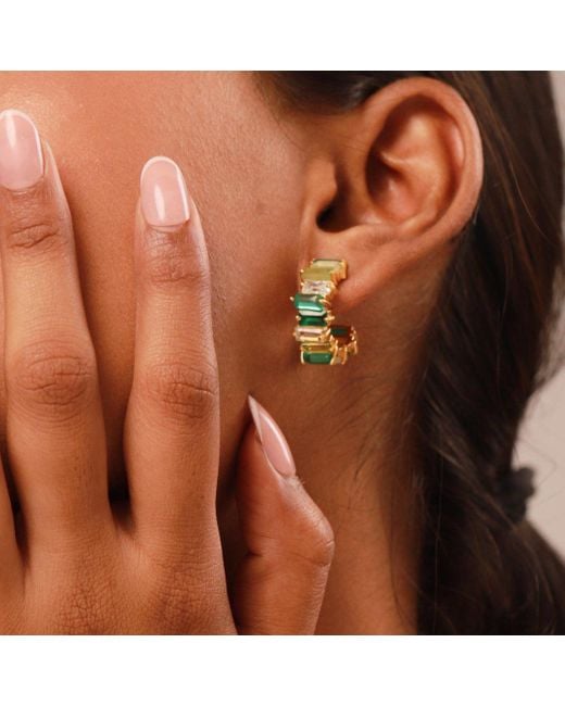 GEM BAZAAR Green Kiara Hoops