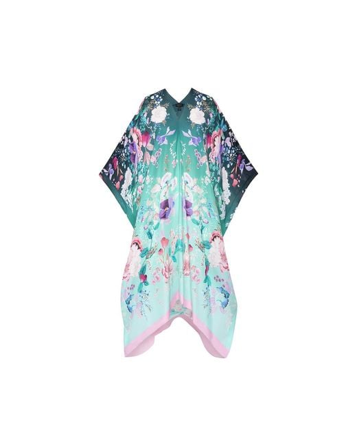 Meng Blue Ombre Silk Georgette Kaftan