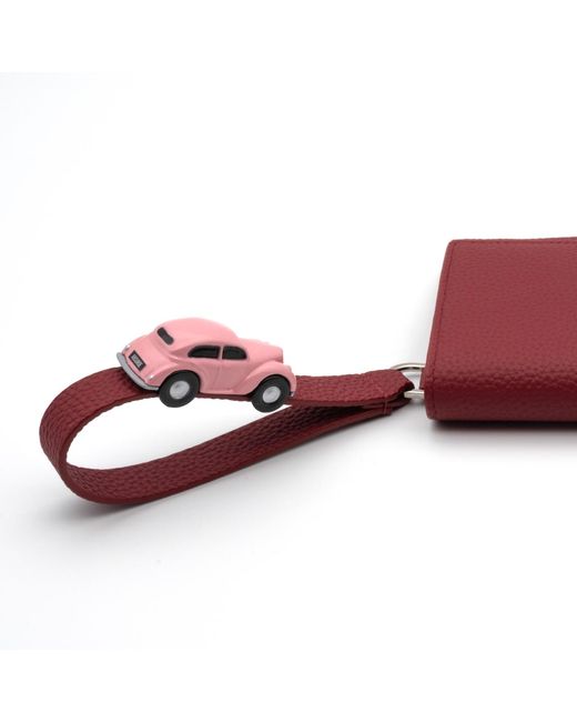Absurde Red Parking Burgundy Leather Bifold Wallet