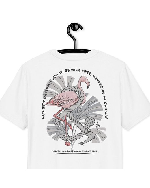 Anchor and Crew White Flamingo Another Good Day Organic Cotton T-Shirt