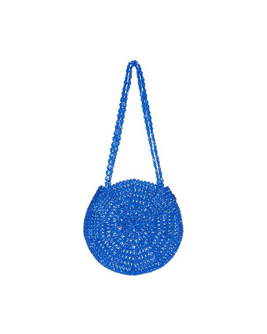 Tillie Beads Blue Round Beach Bead Bag