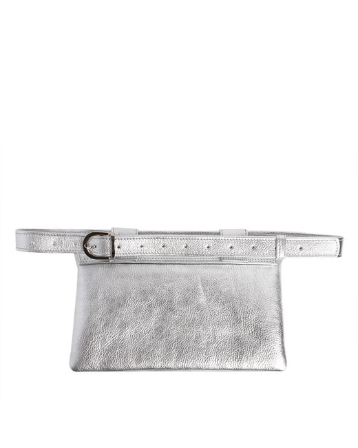 Laura Olaru White Zelda Leather Belt Bag