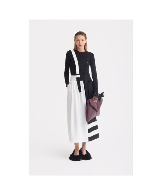 Julia Allert Black Neutrals Midi Apron Dress With Adjustable Straps