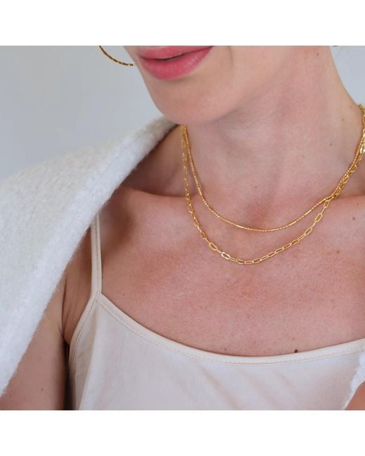 Linda Fiore Metallic Daisy Layering Necklace 18K Vermeil
