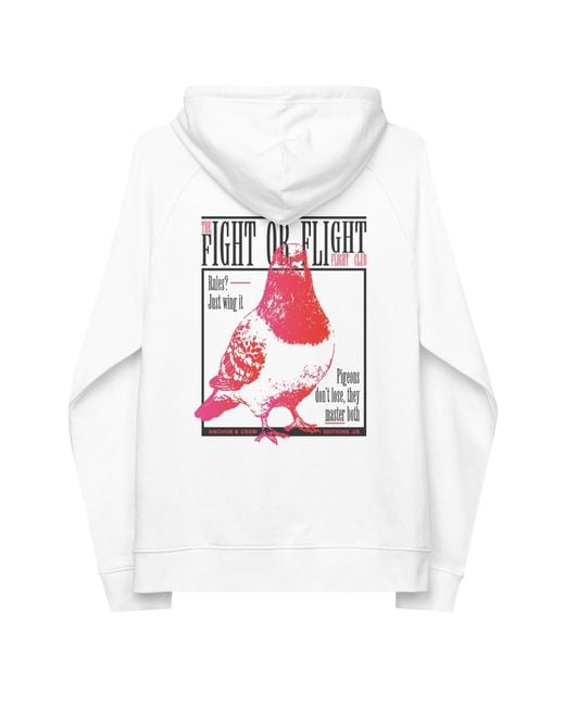 Anchor and Crew White Eight Fight Or Flight Club Editions Organic Cotton Hoodie