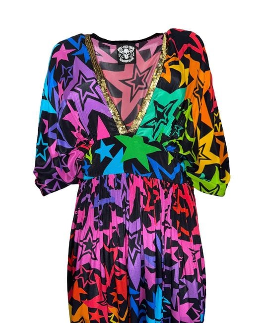 Any Old Iron White New Star Printed Kaftan Dress