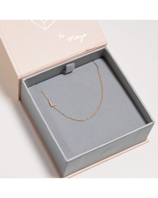 Maya Brenner Metallic 14K Asymmetrical Pavé Letter Necklace