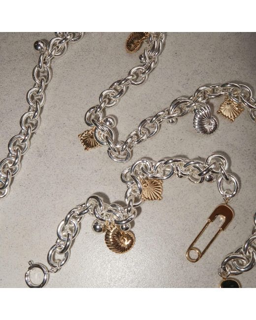 Potoska Metallic Coral Curb Necklace