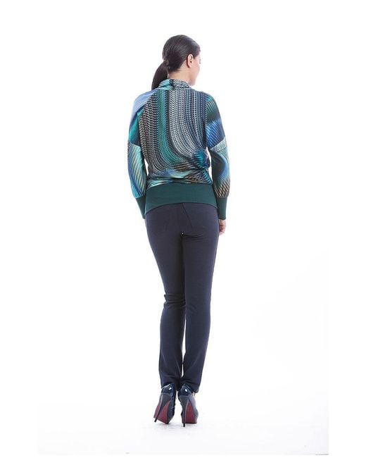 Conquista Blue Polo Neck Top