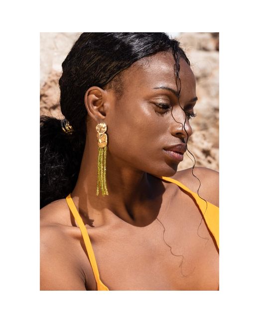 Lavani Jewels Metallic Liliana Green Earrings