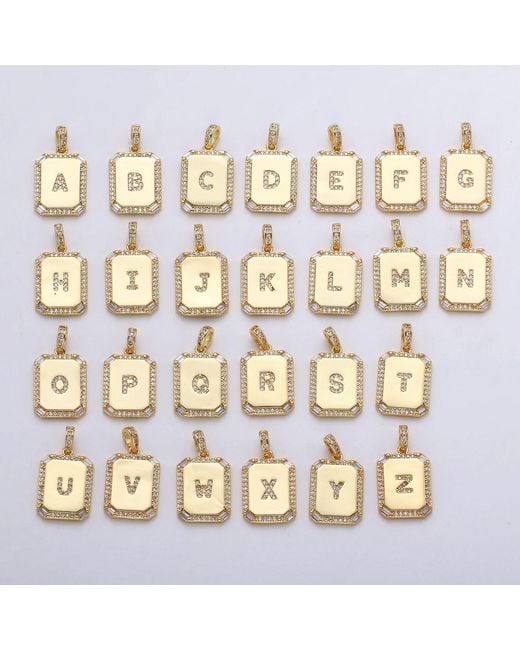 Harfi Metallic Plated Personalised Initial Cubic Zirconia Shiny Letter Necklace