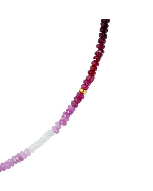 Bombyx House Multicolor Birthstone July Ruby Ombre Bead Necklace