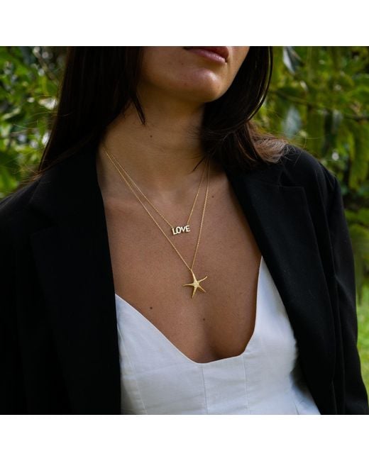 Ebru Jewelry Metallic Sea Whisper Starfish Vermeil Necklace