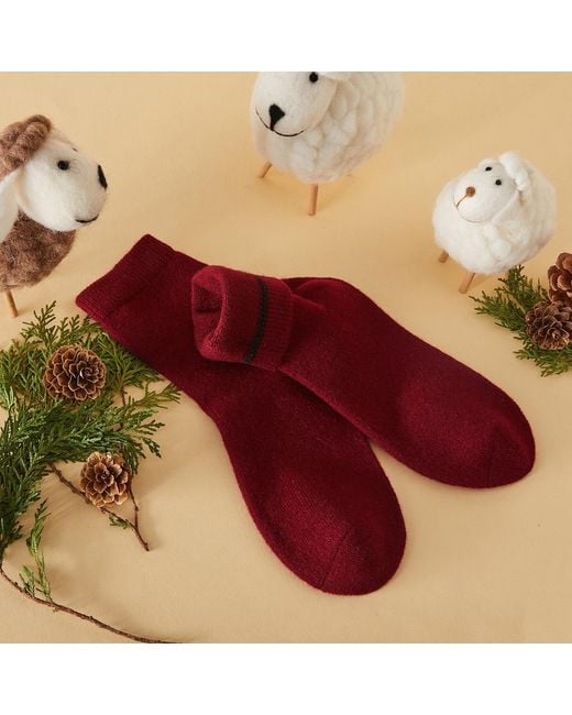 Soft Strokes Silk Purple Cashmere Quarter-Length Socks Set Of Two