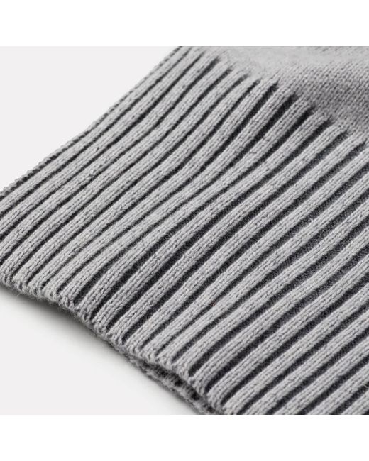 Salts Cashmere Gray Scarf With Rib Trim