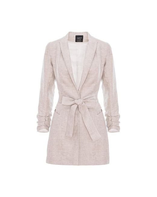 AVENUE No.29 Pink Neutrals Single Breasted Linen Blazer With