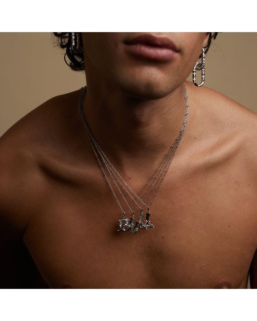 Kasun Metallic Solid L Initial Necklace With Mother Of Pearl