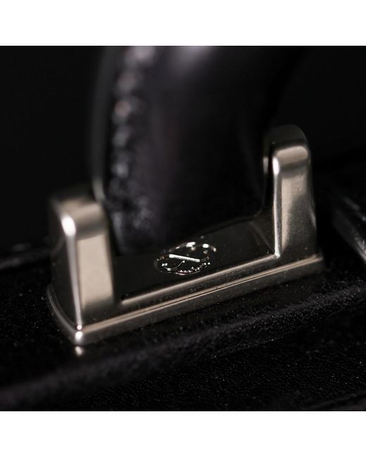 Time Resistance Black Large Leather Briefcase for men