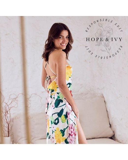 Hope & Ivy White The Nancy Sleeveless Cami Maxi Dress With Tie Back