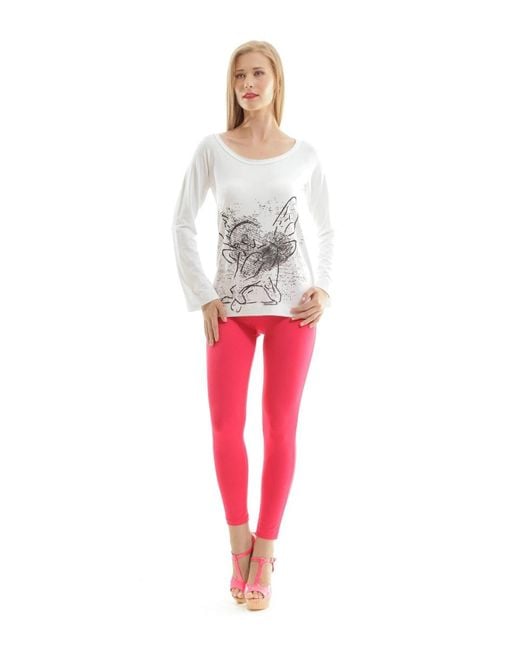 Conquista White Long Sleeved Print Top