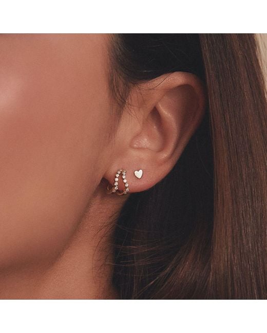 Lily & Roo Metallic Tiny Heart Stud Earrings