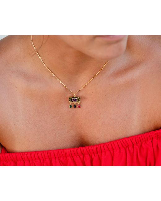 Adriana Pappas Designs Metallic Bejeweled Necklace