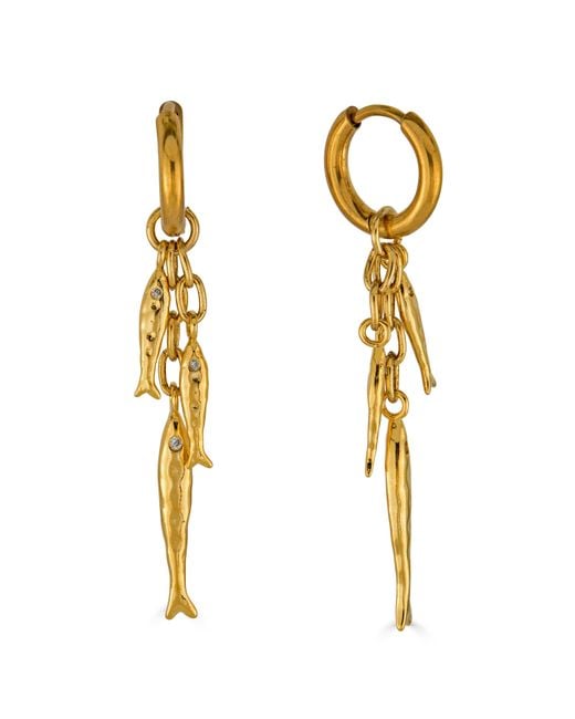 Loni Paul Jewelry Metallic Fish Charm Huggie Earrings