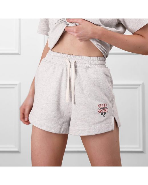 VLD White Amstel Sport Tennis Cropped Sweat Short