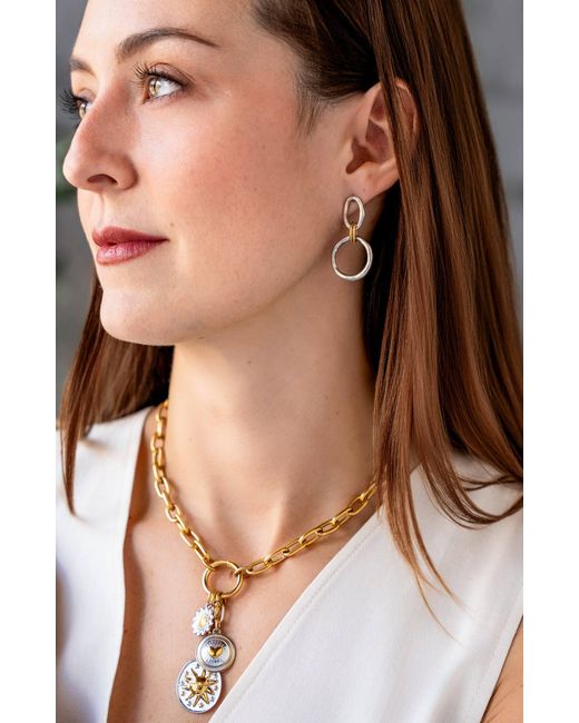 Loni Paul Jewelry Metallic Mixed Metal Charm Cluster Necklace