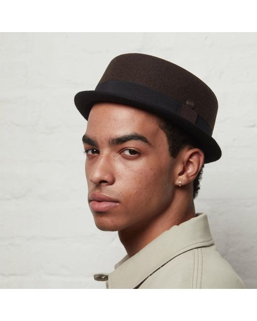 Dasmarca Hats Green Tony Cordova Felt Skimpy Brim Short Brim Rude Boy Mod Style Porkpie Hat for men