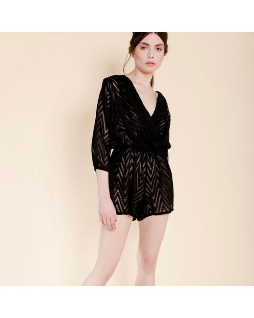 Misha Vaidya Black Luana Romper