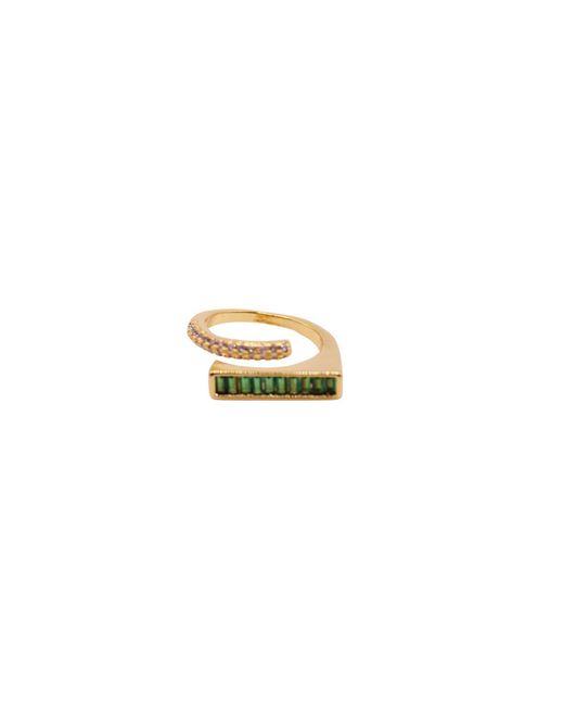 Urbane Jewelry Studio Metallic Emerald Bar Wrap Ring
