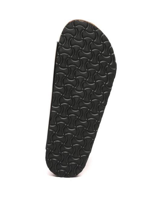 EverAu Australia Black Mallard Leather Twin Buckle Sandals