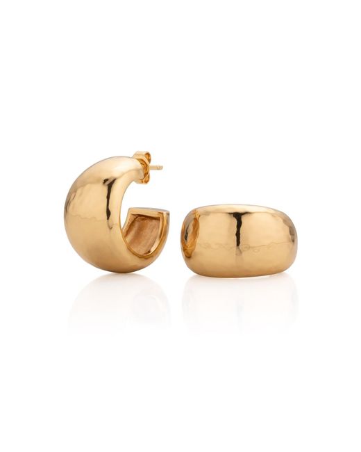 Lulu B London Metallic Chunky Medium Hoop Earrings