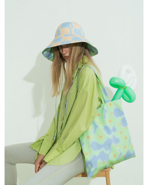 Lost Pattern Blue Day Dream Reversible Sun Hat