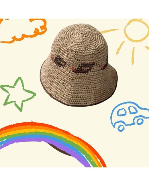 Springmoonatelier Natural Neutrals Sun Love Raffia Bucket Hats
