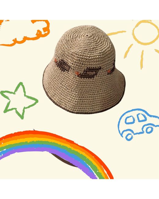 Springmoonatelier Natural Neutrals Sun Love Raffia Bucket Hats