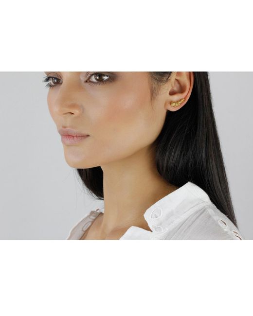 Lee Renee Metallic Rose Slider Earring Single Gold