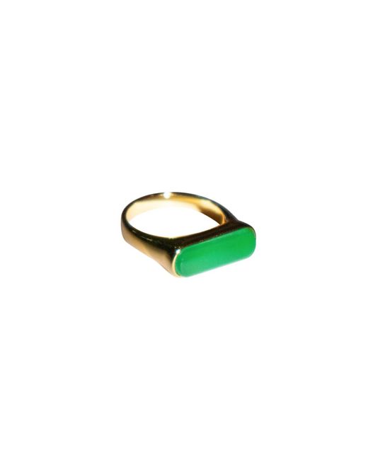seree Green Bar Slim Rectangular Signet Ring