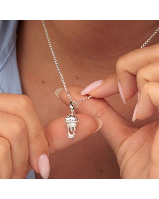 Lily Charmed Metallic Sterling Hot Air Balloon Necklace