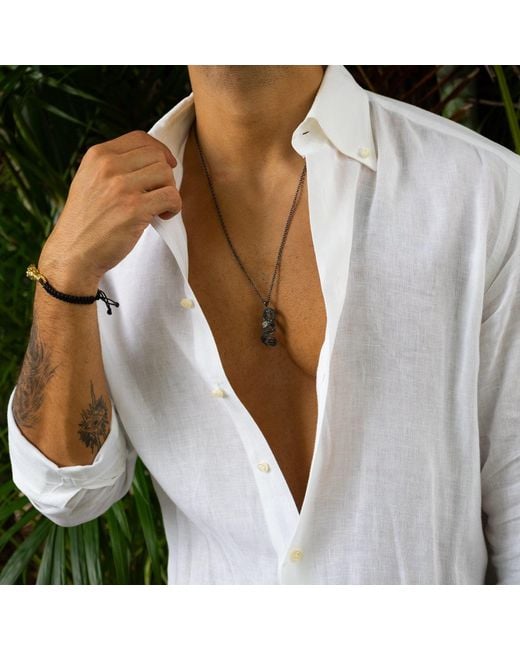 Ebru Jewelry Metallic Serpent Guardian Sterling Necklace for men