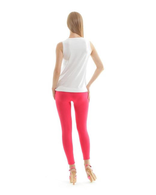 Conquista White Printed Sleeveless Top