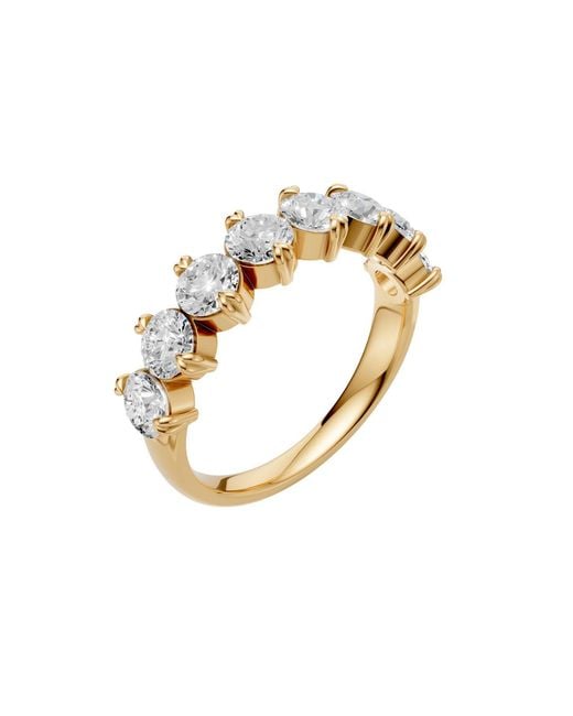 Aya Fine Jewelry White Round Timeless 8 Stone Lab Diamond Ring Anniversary Band