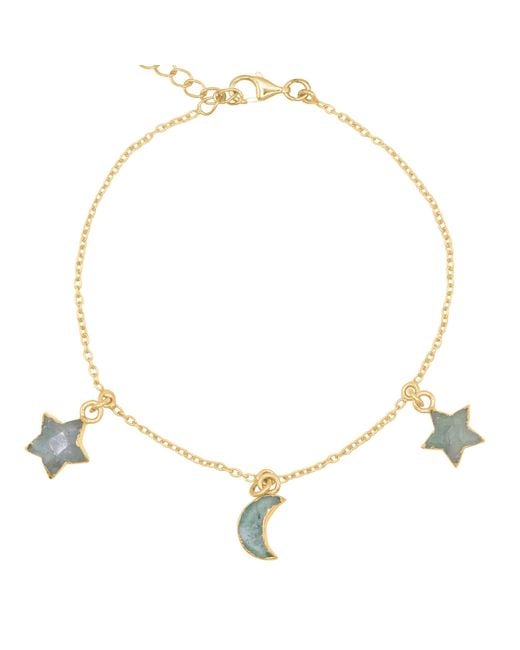 Luna Charles Metallic Amelia Aventurine Star & Moon Charm Bracelet