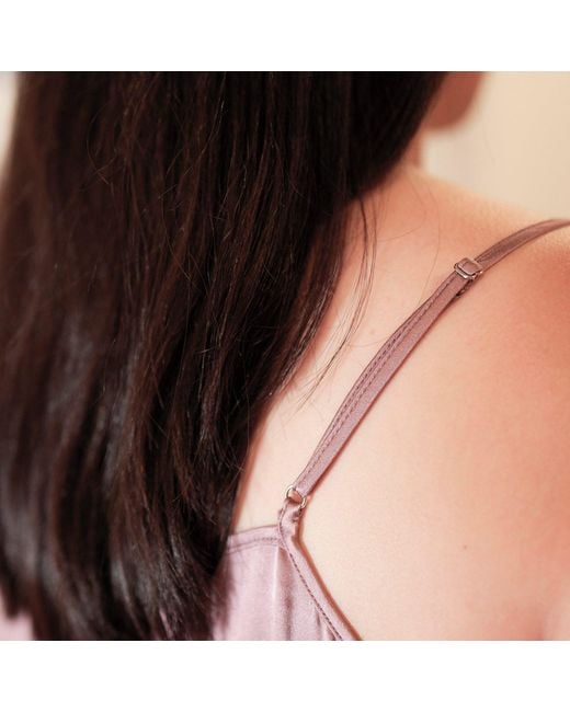 Soft Strokes Silk Purple Pure Mulberry Silk Petal Camisole, V Neck Spaghetti Strap Silk Charmeuse