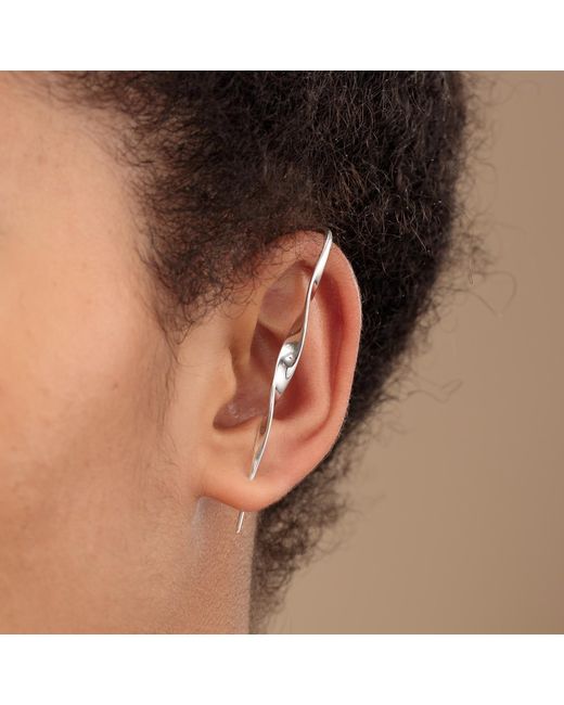Scream Pretty Metallic Sterling Ribbon Ear Crawler