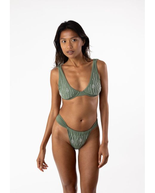 Raw Potential Green Oria Bikini Top