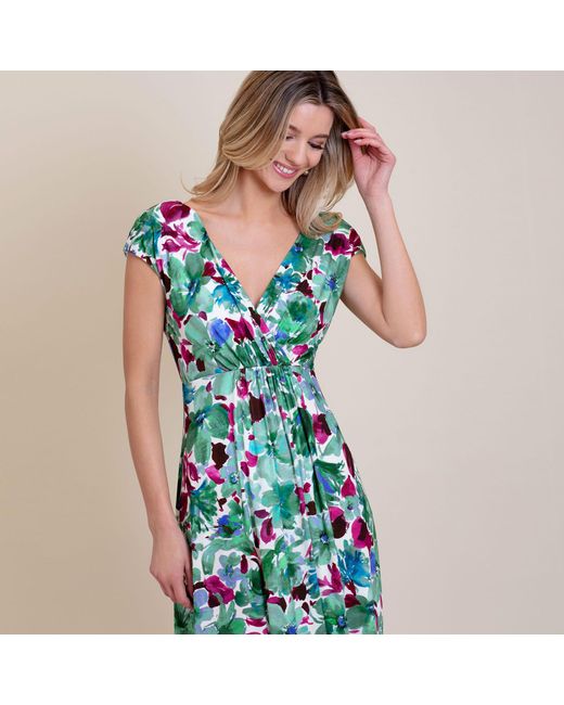 Alie Street London Sophia Maxi Dress In Paradise Green Floral Print