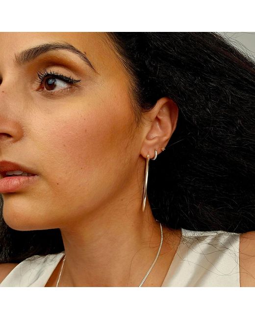 Harfi Metallic Sterling Large Sleeper Creole-Hinged Hoop Earrings